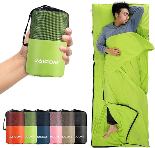 Sleeping Bag Liner, Travel Sheets & Adult Sleep Sack, Ultralight and Portable Summer Sleeping Bag - Ideal for Backpacking, Hotels and Hostels, Business Trips, Camping