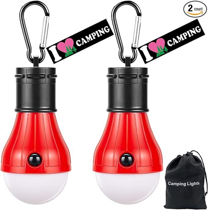 Doukey LED Camping Light [2 Pack or 4 Pack] Portable LED Tent Lantern 4 Modes for Backpacking Camping Hiking Fishing Emergency Light Battery Powered Lamp for Outdoor and Indoor