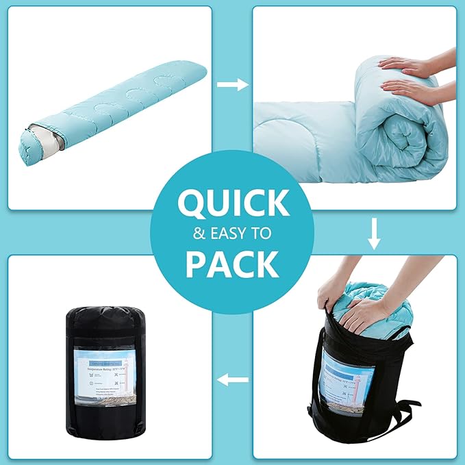 Sleeping Bags for Adults,Kids & Girls-Warm & Cold Weather Lightweight Waterproof Sleeping Bag Backpack with Compact Bag,Great for 3-4 Seasons Hiking,Camping and Outdoor Mountaineering