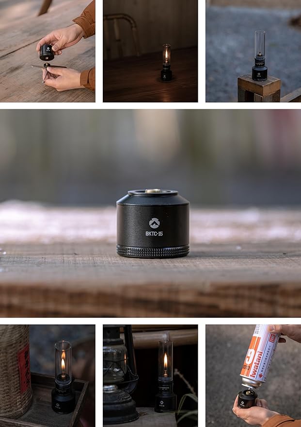 CAMPINGMOON Refillable Gas Canister Empty Pocket Tank for Gas Lantern Backpacking Camping 15g Black BKTC-15