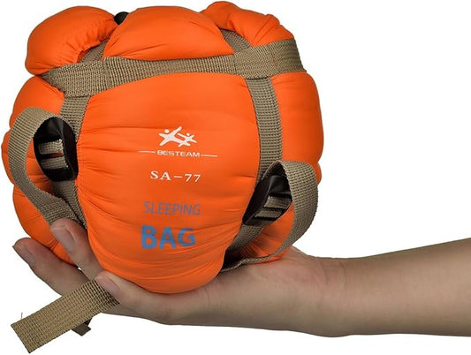 Warm Weather Sleeping Bag - Portable Waterproof Compact Lightweight, Packable for Kids, Teens Adults Camping Backpacking Hiking, Spring Summer Fall