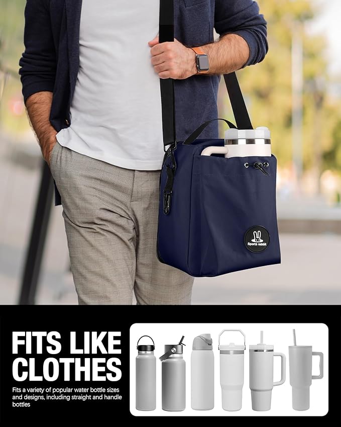 Sports rabbit Insulated Lunch Bag for Men – Compatible with Rubbermaid Food Containers – Water-Resistant Wax-Coated Oxford Fabric Leakproof Cooler Tote – Perfect for Work, Travel, Picnics (Dark Blue)