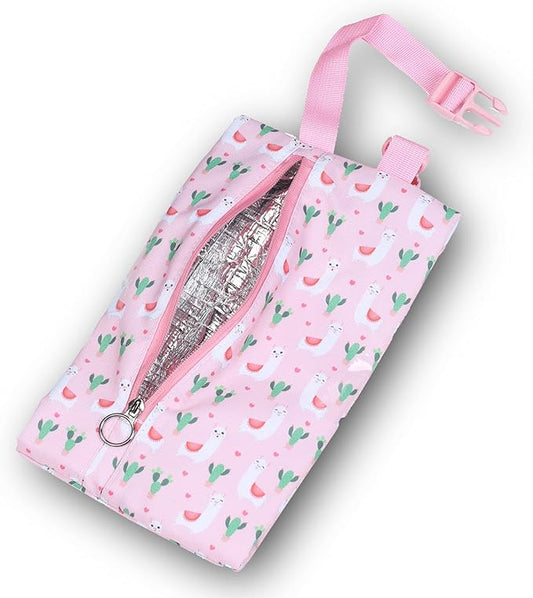 Insulated Snack Bag, Freezable Small Cooler Bag with Zipper and Adjustable Buckle, Rectangular Thermal Cooler Bag