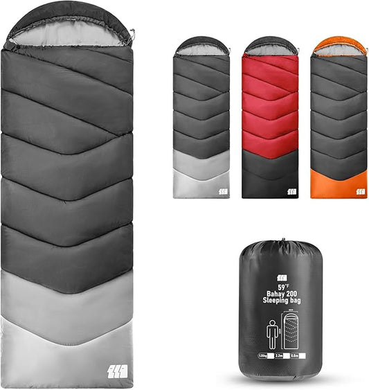 Sleeping Bags for Adults Cold Weather,Portable, Waterproof,Lightweight Sleeping Bag for Tall Girls Boys with Compression Sack for Warm Camping, Hiking, Outdoor & Indoor