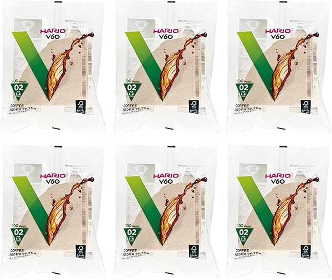 Hario V60 Paper Coffee Filter, Size 02, Natural, 600ct