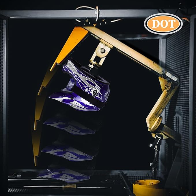 TCT-MOTORPARTS DOT Youth Kids Motocross ATV Helmets Offroad Street Dirt Bike Go-Kart BMX MX Full Face Helmet Blue Skull X-Large Size