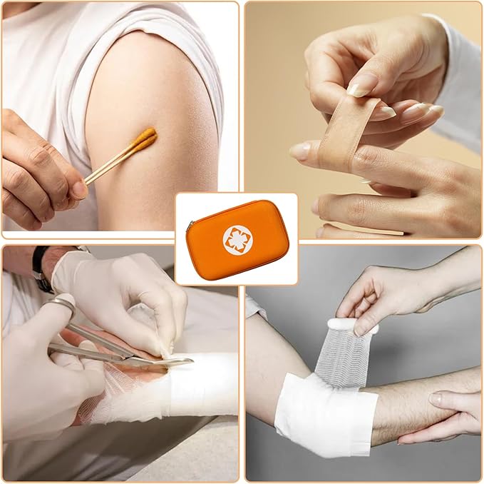 First Aid Kit Emergency Kit Camping Essentials Car-Home Orange First-Aid Bag - 277 Piece Emergency Supplies Hiking First Aid Kit for Backpack Survival Kits for Disaster Preparedness YIDERBO