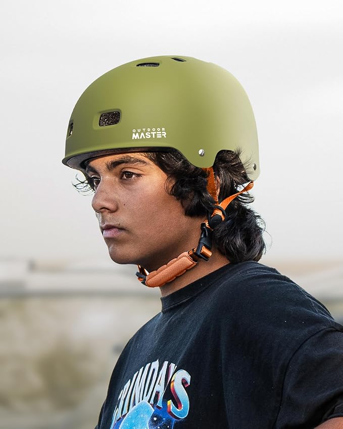 OutdoorMaster Skateboard Cycling Helmet - Two Removable Liners Ventilation Multi-Sport Scooter Roller Skate Inline Skating Rollerblading for Kids, Youth & Adults