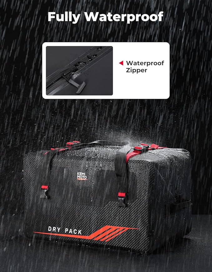 KEMIMOTO Waterproof Duffle Bag 45L Heavy Duty Marine Dry Bags Backpack Jet Ski Tail Bag Large Storage Gear Travel Luggage For Boat With Air Valve & Quick-Fixed Straps Compatible With Sea-Doo LinQ