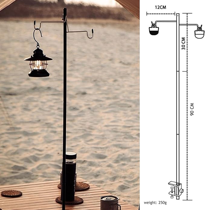 Folding Camping Lantern Stand Pole Stake Accessories, Camping Light Stand Pole Hanger Camping Equipment, Outdoor Picnic Lighting Device Gift for Men Father