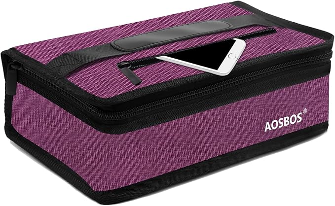 Aosbos Mini Lunch Bag Small Lunch Box for Women Men Insulated Lunchbag Compact Lunch Cooler Bags Adult Lunch Pail Thermal Lunchbox Reusable Snack Boxes Sandwich Container Loncheras Para Mujer