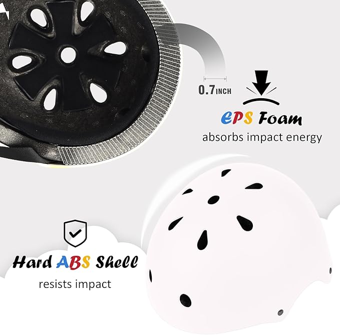 Kids Bike Helmet, Adjustable and Multi-Sport, from Toddler to Youth, 3 Sizes