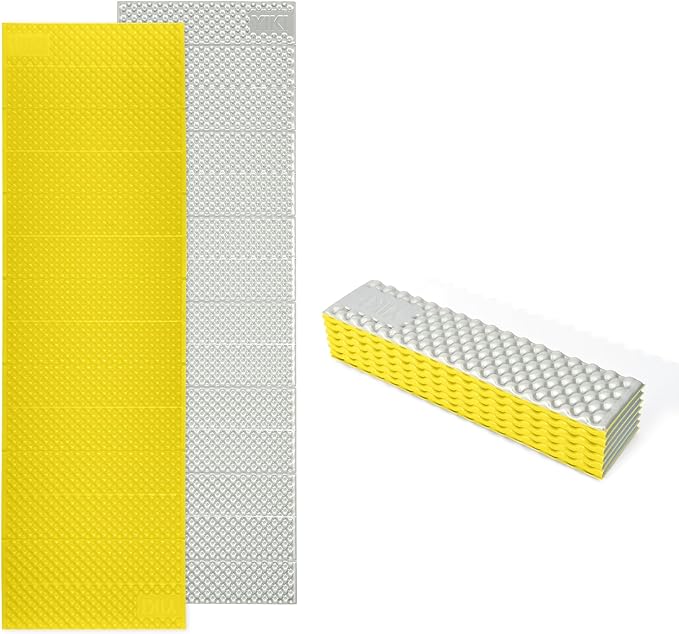 YIKI Closed Cell Foam Sleeping Pad for Camping, 72.8x22 inch, Ultralight Foldable Foam Sleeping Mat with Heat Reflective Layer, Waterproof Backpacking Pad for Hiking, Tent, Outdoor Use