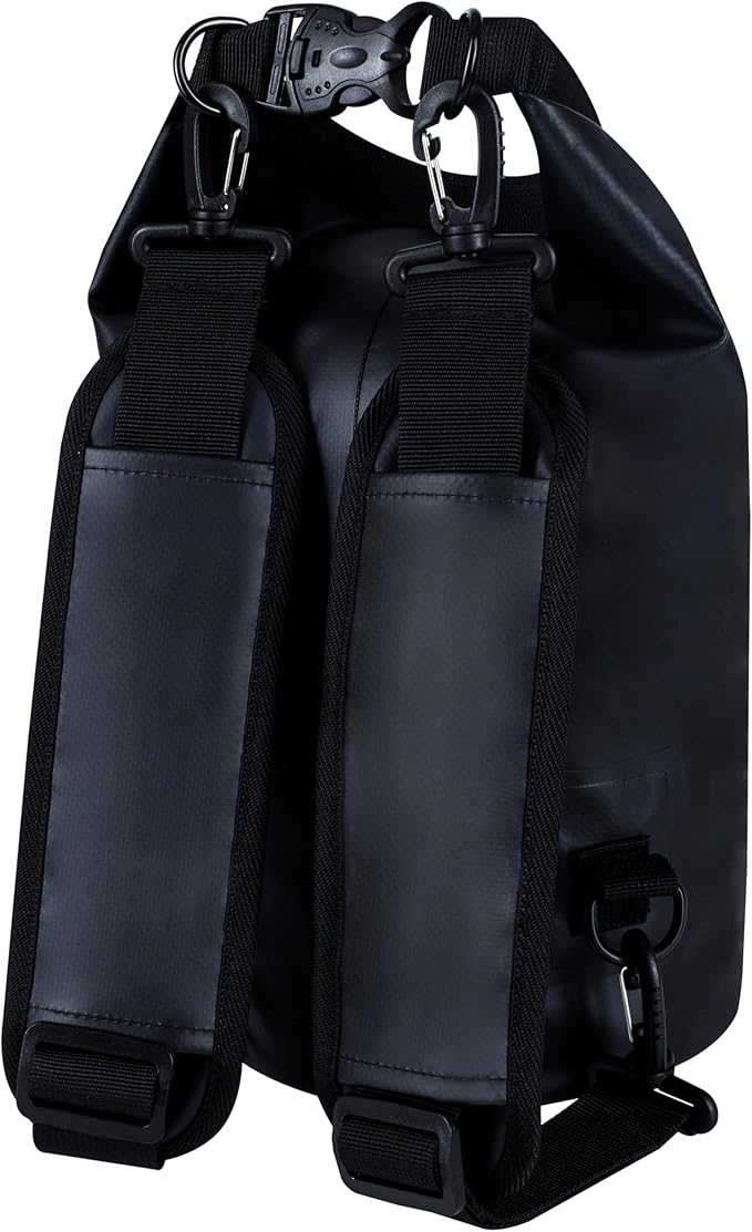 EARTH&RIVER Premium Waterproof Dry Bag Backpack, Extra Thick, Protection for All Water Activities & Camping, Floating Lightweight Dry Bag & IPX8 Waterproof Phone Case (Black, 5L)
