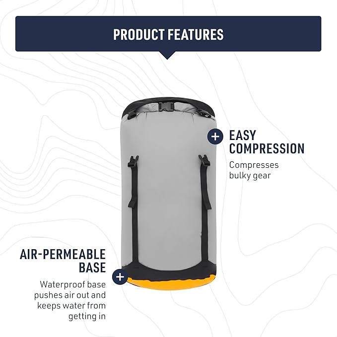 Sea to Summit eVac Compression Dry Bag, Waterproof Compression Sack, 8 Liter, Turkish Tile Blue