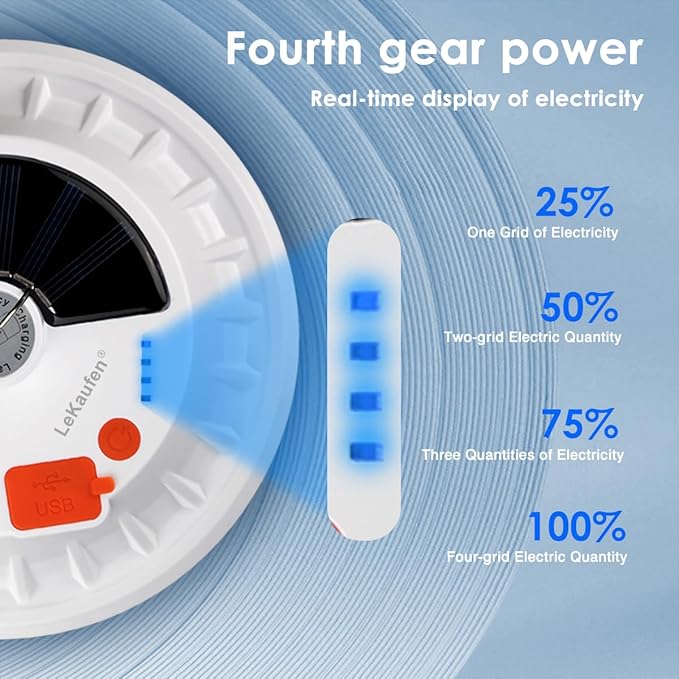 Solar Camping Lanterns Remote Tent Light - 4000LM Portable LED Camping Light Hanging IPX4 Waterproof USB Rechargeable Lantern for Camping, Hiking, Power Failure, Hurricane (120 LEDs)