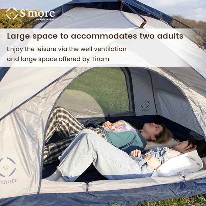 S'more Emergency Tent Shelter, Survival Tent for 2 Person, Lightweight and Portable Sun Shade Shelter, UFP 30+ Waterproof and Windproof Tent for Camping, Hiking, Backpacking and Outdoor Activities