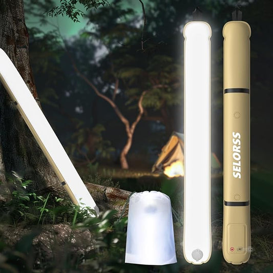 SELORSS Inflatable Outdoor Camping Light, Meets IP66 Waterproof Standard, Provides 2000 mAh Charging, Suitable for Camping, Hiking, Traveling and Other Outdoor environments.