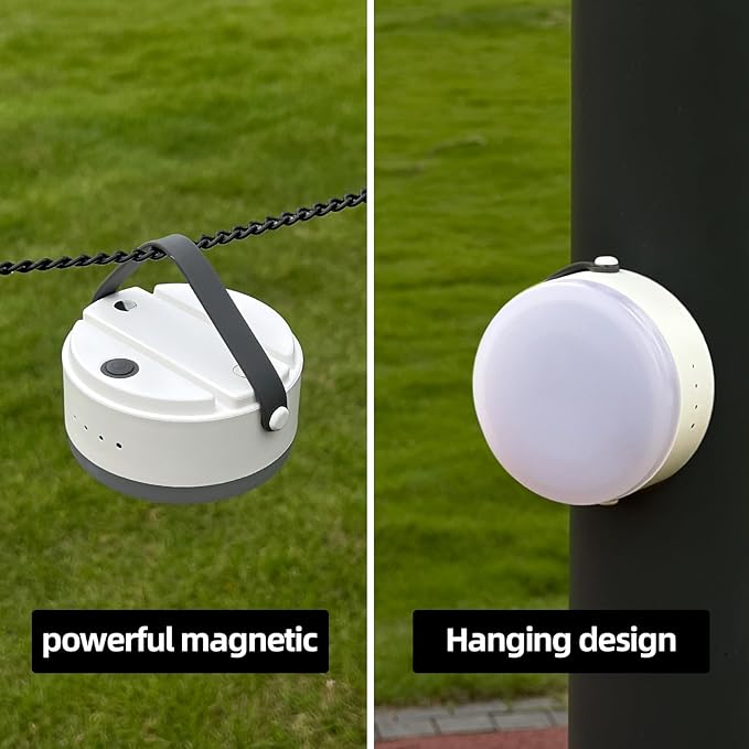 LED Camping Tent Light,Dimmable Warm Light with USB C Charging and Magnetic Hanging Design,Rechargeable 4500mAh Portable Lantern for Emergency,Outdoor,Vendor Booths