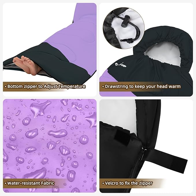 GEERTOP Backpacking Sleeping Bag for Camping, Lightweight Sleeping Bags for Adults Kids Summer Warm Cold Weather Hiking Travel