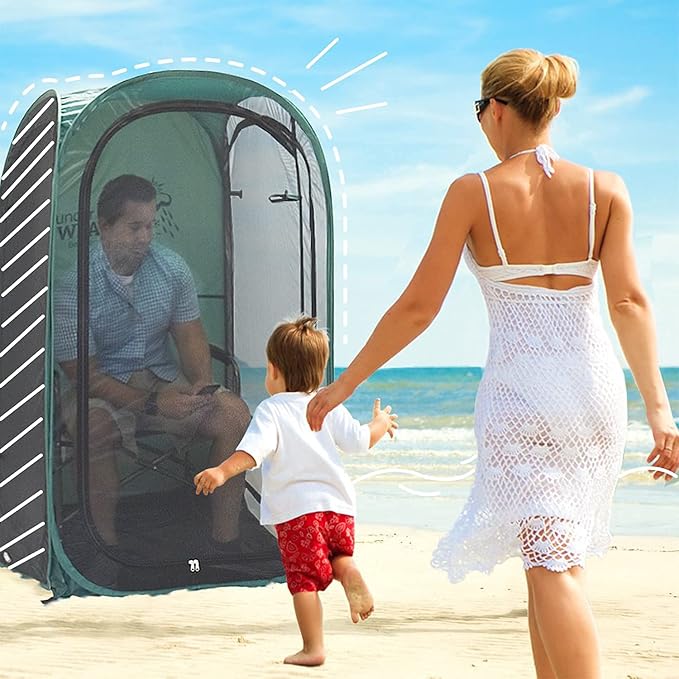 WeatherPod® The Original Shark Tank MyPod™ Mesh 1-2 Person Pop-Up Screen Pod - Keeps Out Bugs, Mosquitos, and Harmful UV Rays - UPF 50 for Maximum Protection from The Sun