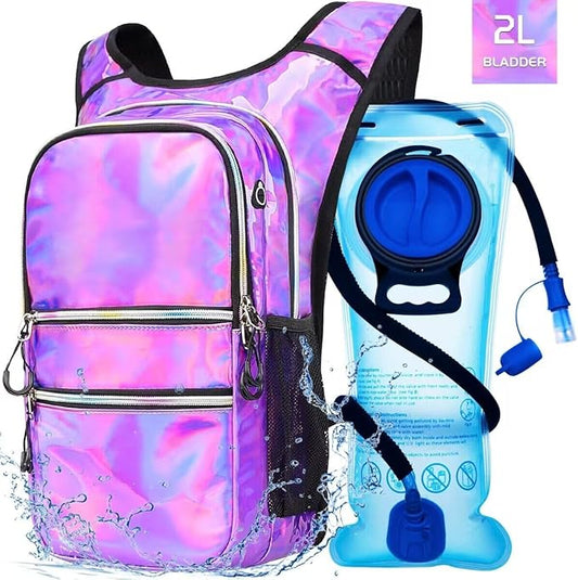 Hydration Backpack Pack, Water Backpack 20L Included 2L Hydration Bladder, Festival Essential - Rave Hydration Pack Hydropack for Hiking, Running, Biking, Festival Gear