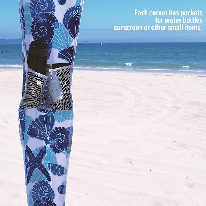 Qipi Beach Cabana - Easy to Set Up Canopy, Waterproof, Portable 6' x 6' Beach Shelter, Included Side Wall, Shade with UPF 50+ UV Protection, Ultimate Sun Umbrella - for Kids, Family & Friends