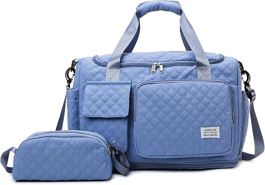 Small Gym Bag for Women, Travel Duffle Bag Carry On Weekender Bag with Shoe Compartment