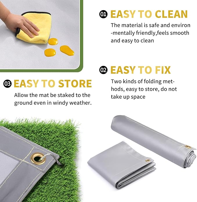 Under Grill Mat, 40 X 40 Inch BBQ Floor Mats, Deck Patio Protector Mat, Indoor Fireplace Mats Fire Pit Mats, Fire Resistant, Water Resistant, Oil Proof, Easy to Clean Reusable Outdoor Grill Mat