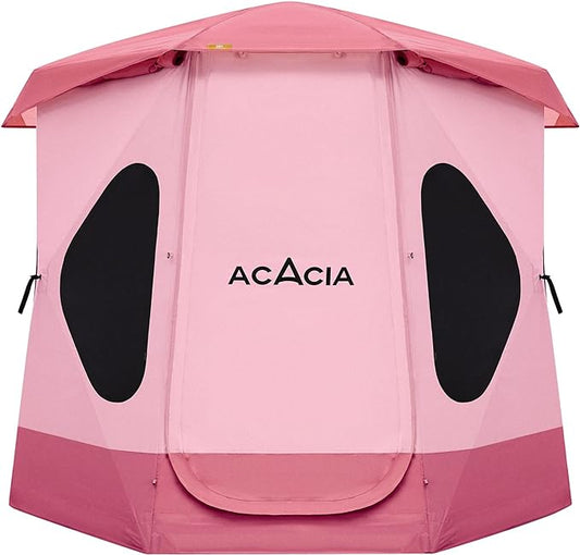 ACACIA Beach Tent Sun Shelter | 4-Person Portable Camping Tent with UPF 50+ Protection | Easy Setup Pop up Sun Shade | 10×10ft Privacy Sunshade for Camping & Backyard