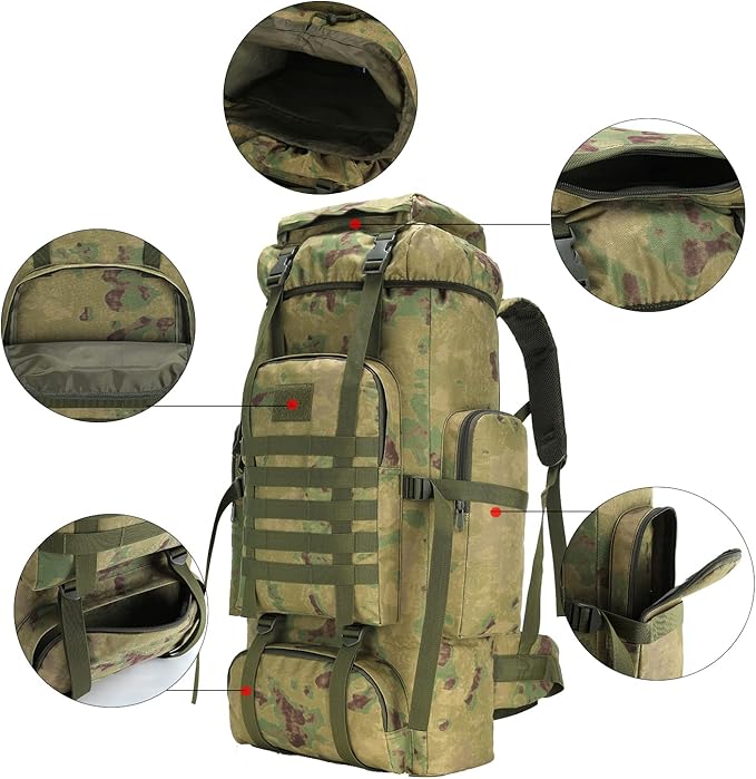 Hiking Backpack for Men 70L/100L Camping Backpack Military Rucksack Molle 3 Days Assault Pack for Climbing
