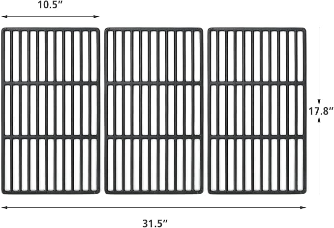 Hisencn 17.8'' Cooking Grates for Char-Griller Legacy 2190 Grill, Cast Iron Grates Replacement Parts for Dyna Glo DGN486DNC, DGN486SNC,DGN576DNC, Fit for Napoleon LD4 LD4NSS R525 R525NK R525SB