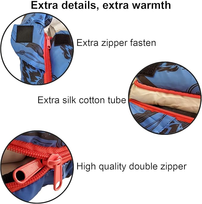 KidzAdventure Mummy Style 32 – 59F Kids Sleeping Bag with Pillow Sleeve, 4 Season, Lightweight and Backpacking Style, Ideal for Camping, Sleepover, Boys, Girls, Youth and Toddlers