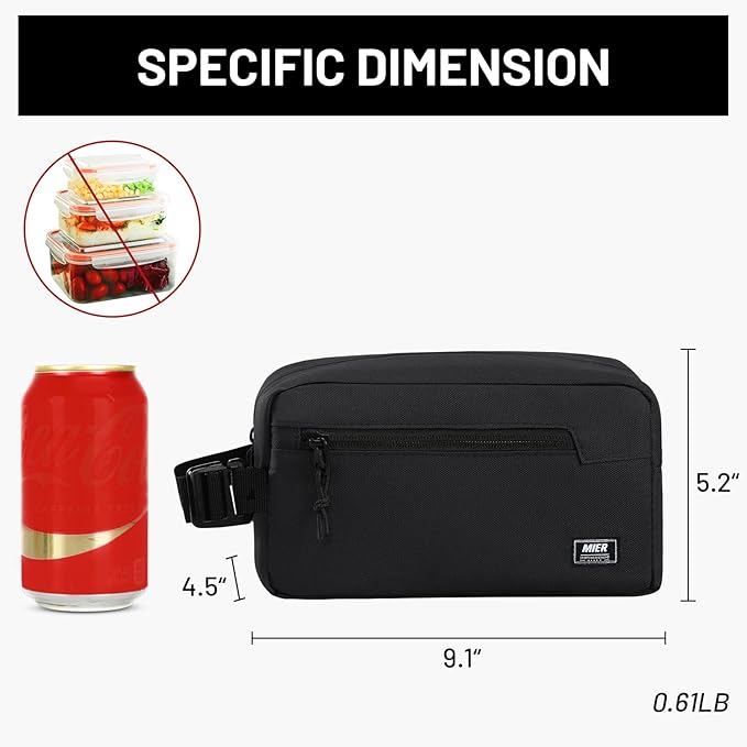 MIER Freezable Snack Bags Small Frozen Mini Cooler Lunch Bag Freezer Insulated Pouch for Kids Adults Work School Travel On-the-go, Black