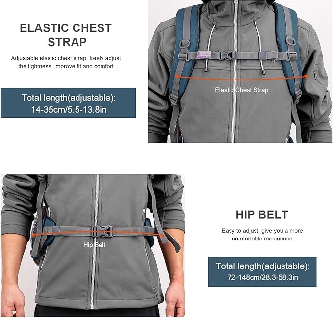 MOUNTAINTOP 40L Hiking Backpack Lightweight Travel Backpack for Men&Women Outdoor Camping Backpacking