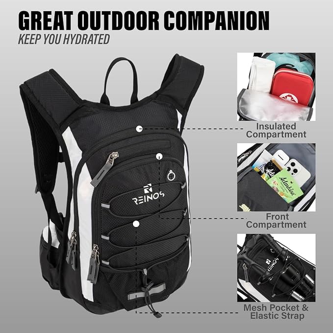 Hydration Pack Backpack with 3L Water Bladder for Men & Women, Hiking Daypack with Thermal Insulation | Running, Cycling, Camping, Skiing, Outdoor Activities
