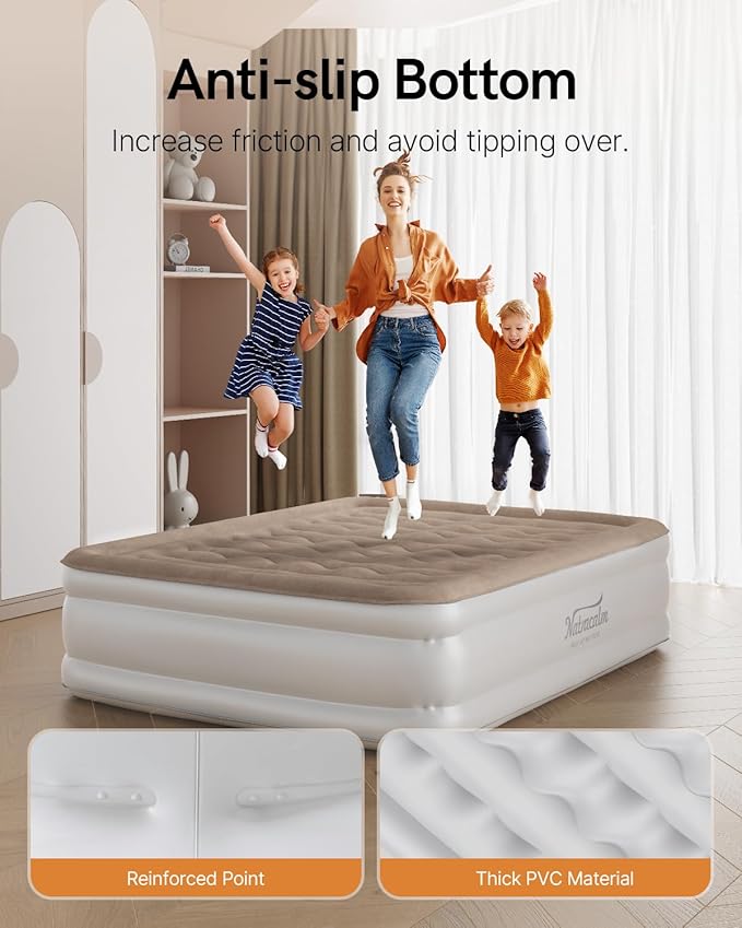 Air Mattress Full with Built in Pump, Blow Up Mattress Full, Upgraded Inflatable Mattress for Camping Guest Home, Comfort and Portable, Air Bed, colchon inflable