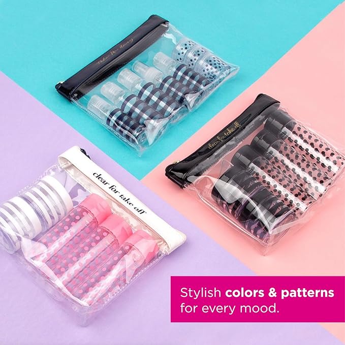 MIAMICA Women's Clear Travel Bottle Kit