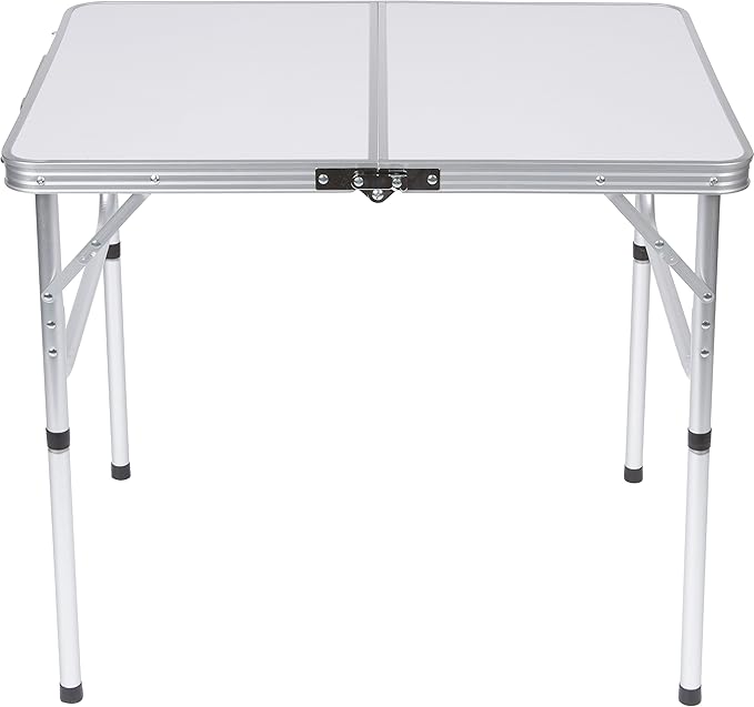 Trademark Innovations Lightweight Adjustable Portable Folding Aluminum Camp Table with Carry Handle