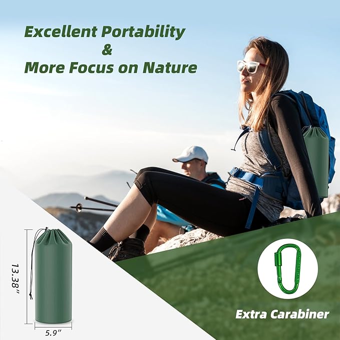 Sleeping Pad for Camping, 32.68 Inch Extra Wide Inflatable Camping Mat with Pillow and Built-in Foot Pump, Air Mattress 5.11 Inch Extra Thick for Tent (Army Green)