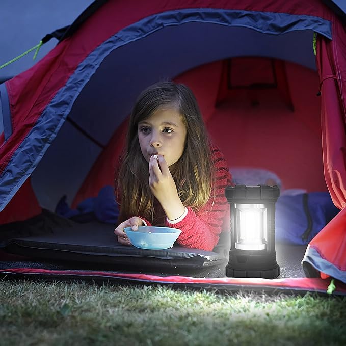 Camping Lantern, 3000LM LED Rechargeable Battery Operated Lantern, 5 Light Modes, COB Waterproof Lantern Flashlight, Camping Light for Power Outage, Hurricane, Survival, Hiking
