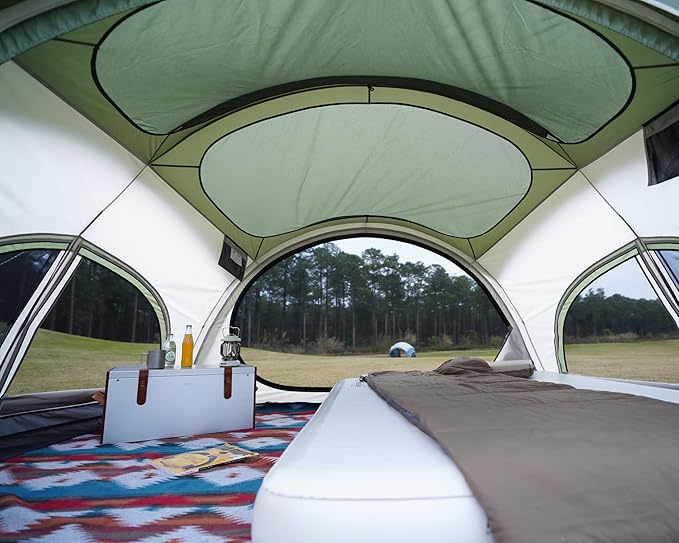 Vidalido 3-4 Person Camping Tent with 2 Large Mesh Door 4 Mesh Window Family Tents, Double Layer Waterproof Portable Easy Setup Camp Tent, Canvas Dome Tents for Camping Outdoor Hiking and Backpacking