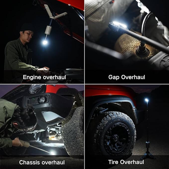 Camping Light Telescopic, Collapsible Magnetic Camping Lantern with 12000mAh Battery, Telescoping IPX6/IPX7 Waterproof Flashlights, Camping Lamp for Emergency, Camping, Hiking (Military Green)