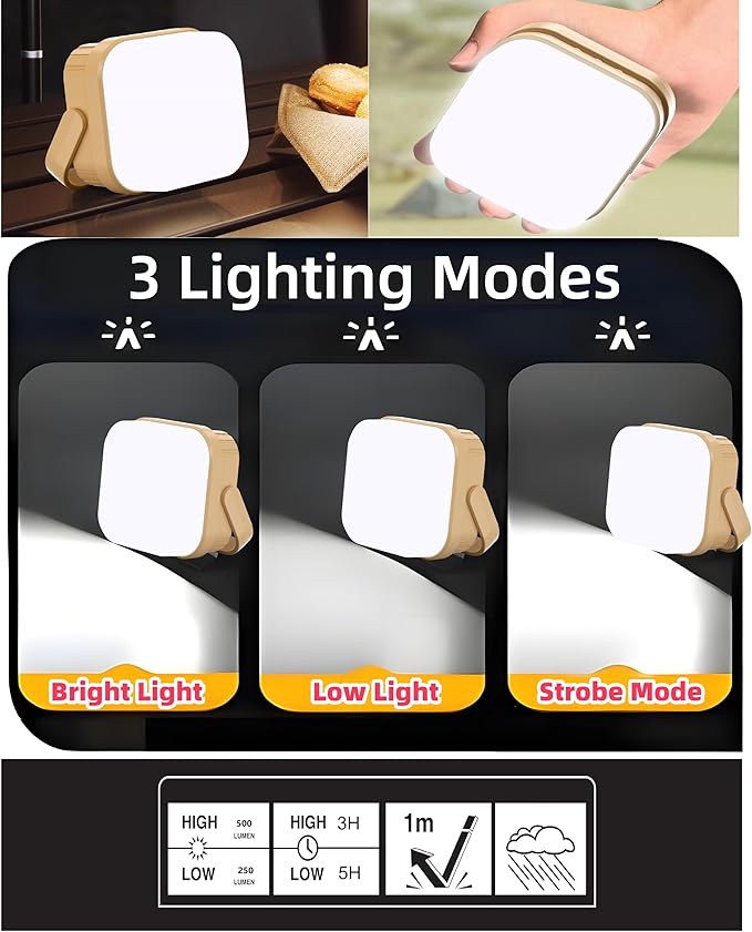 4Pack Small Mini Rechargeable LED Camping Light, 3 Light Modes，Portable Camping Tent Lantern, Emergency Hanging Light for Hurricane, Hiking, Indoor and Outdoor Emergency Light