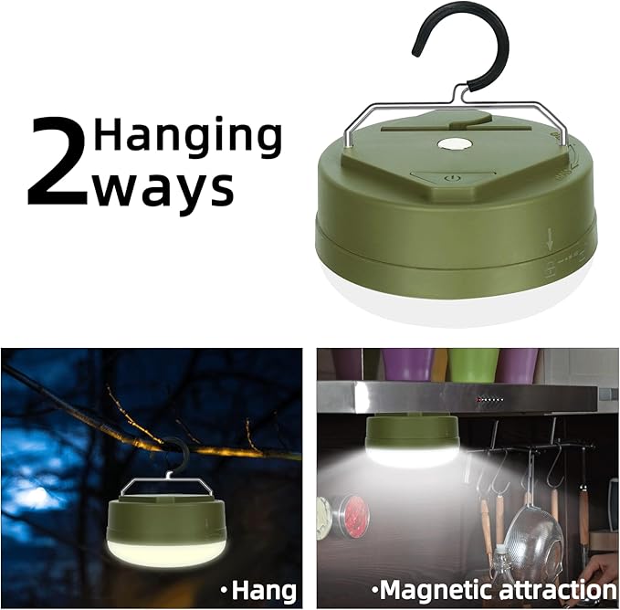 LED Camping Lantern, 1000LM Battery Power Camping Lights, Red Light, IPX4 Waterproof Tent Light, 5 Mode, Portable Flashlight for Power Outage, Emergency, Hurricane, Hiking