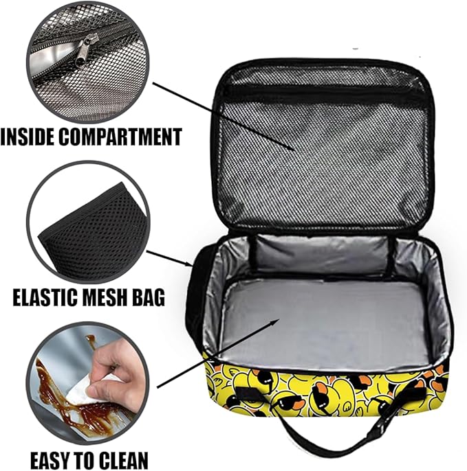 Duck Lunch Bag Reusable Insulated Lunch Box Keep Food Cooler Thermal Lunch Tote for Women Men