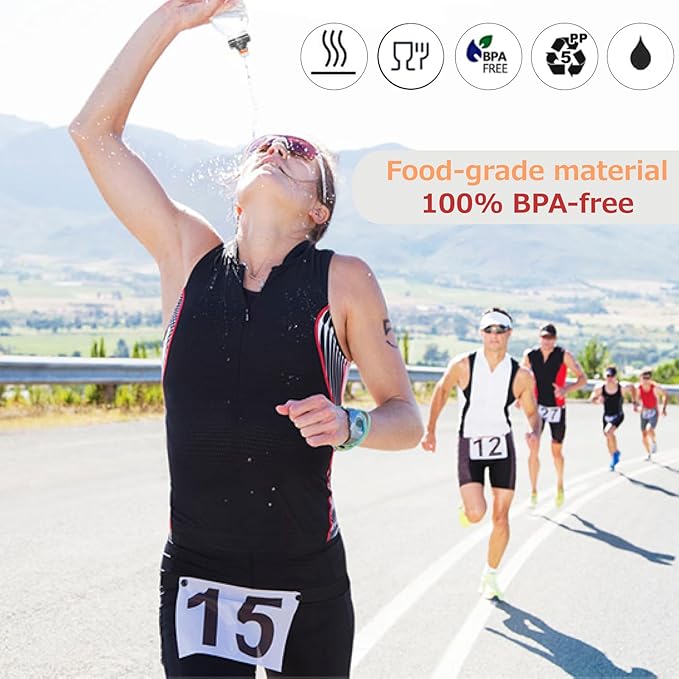Azarxis Running Water Bottles Flask BPA Free Leakproof Hydration Vest Packs Waist Belt Replacement for Triathlon Marathon Hiking Cycling Climbing Runner