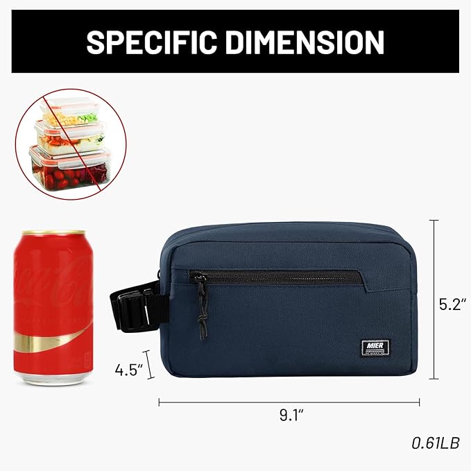 MIER Freezable Snack Bags Small Frozen Mini Cooler Lunch Bag Freezer Insulated Pouch for Adults Work Travel On-the-go,Dark Blue