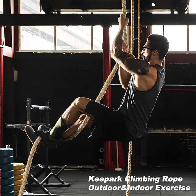 Climbing Rope 1.5 Inch Diameter 10FT 15FT 20FT 25FT 30FT 35FT Gym Climbing Rope for Fitness & Strength Training, Workout Exercises Climbing Rope for Adults Kids Outdoor or Home Indoor