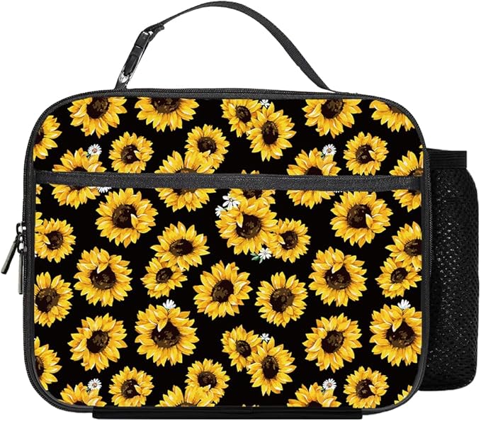 Sunflower Lunch Bag Reusable Insulated Lunch Box Keep Food Cooler Thermal Lunch Tote bags for Women Men